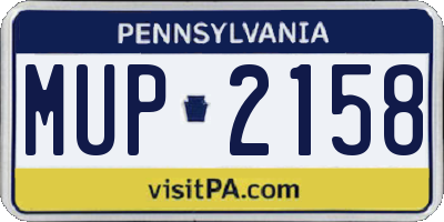 PA license plate MUP2158