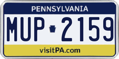 PA license plate MUP2159