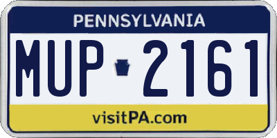 PA license plate MUP2161