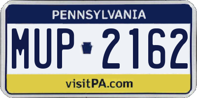 PA license plate MUP2162