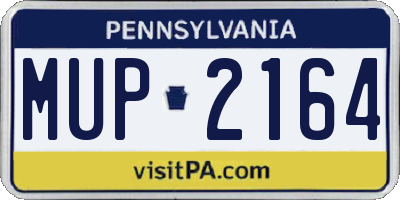 PA license plate MUP2164