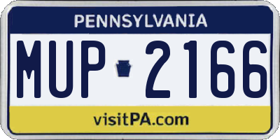 PA license plate MUP2166