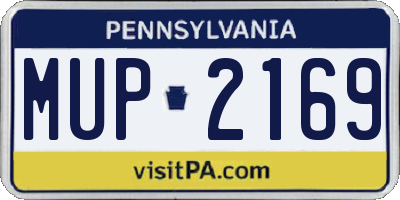PA license plate MUP2169