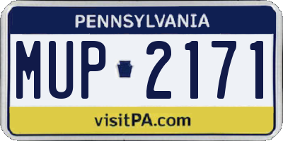 PA license plate MUP2171