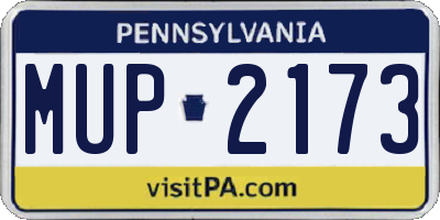 PA license plate MUP2173