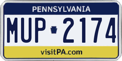 PA license plate MUP2174