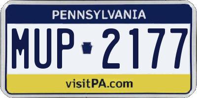 PA license plate MUP2177