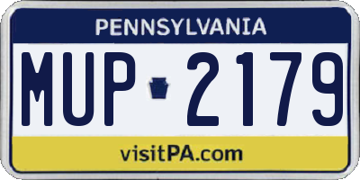 PA license plate MUP2179
