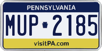 PA license plate MUP2185