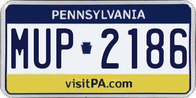 PA license plate MUP2186