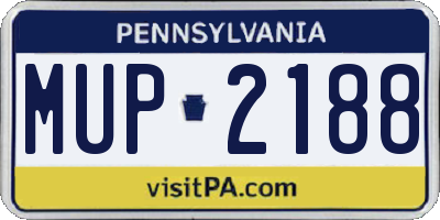 PA license plate MUP2188