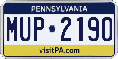 PA license plate MUP2190
