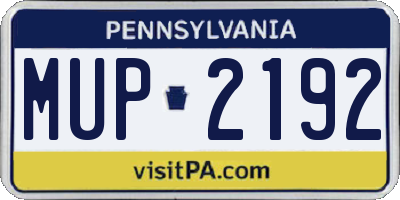 PA license plate MUP2192