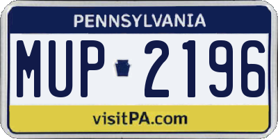 PA license plate MUP2196