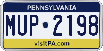PA license plate MUP2198