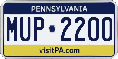 PA license plate MUP2200