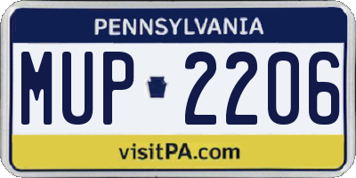 PA license plate MUP2206