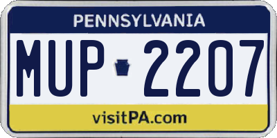 PA license plate MUP2207