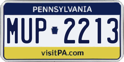 PA license plate MUP2213