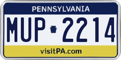 PA license plate MUP2214