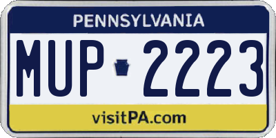 PA license plate MUP2223