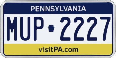 PA license plate MUP2227