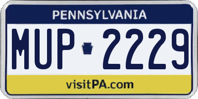 PA license plate MUP2229