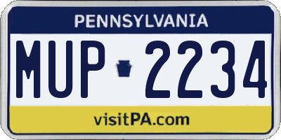 PA license plate MUP2234