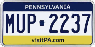 PA license plate MUP2237