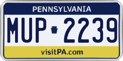 PA license plate MUP2239