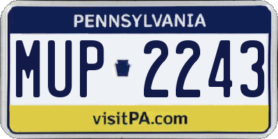 PA license plate MUP2243