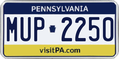 PA license plate MUP2250