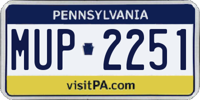 PA license plate MUP2251