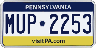PA license plate MUP2253