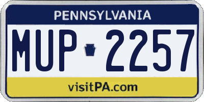 PA license plate MUP2257