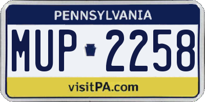 PA license plate MUP2258