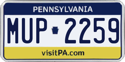 PA license plate MUP2259