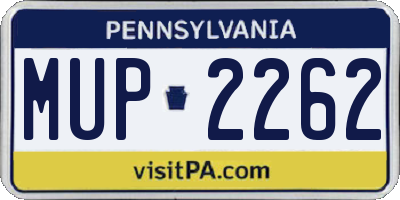 PA license plate MUP2262