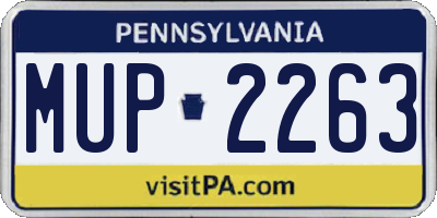PA license plate MUP2263