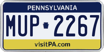PA license plate MUP2267