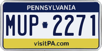 PA license plate MUP2271