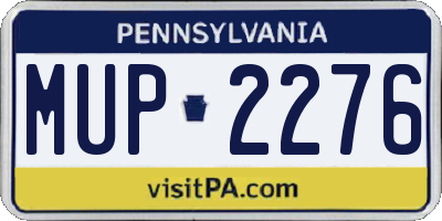 PA license plate MUP2276