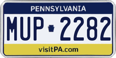 PA license plate MUP2282