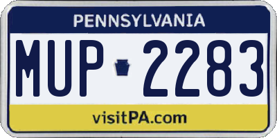 PA license plate MUP2283