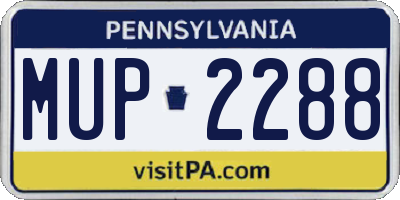 PA license plate MUP2288