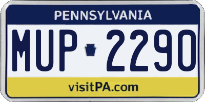 PA license plate MUP2290