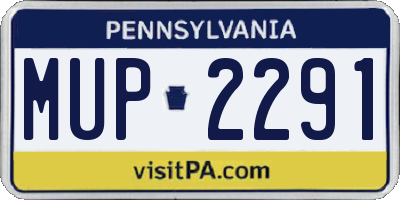 PA license plate MUP2291