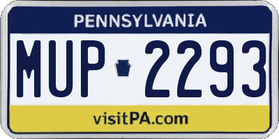 PA license plate MUP2293