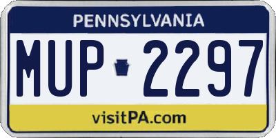 PA license plate MUP2297