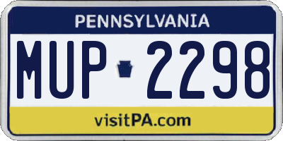 PA license plate MUP2298